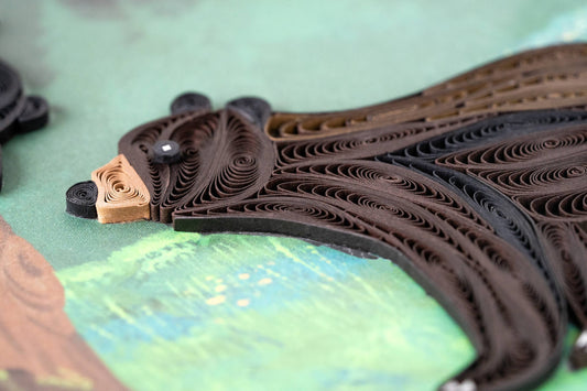 Quilled Greeting Card, "Black Bear and Cub"