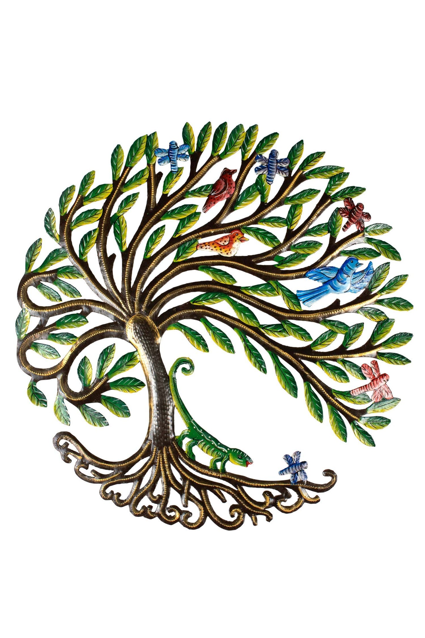 Wall hanging tree/chameleon painted mtl 23D multi