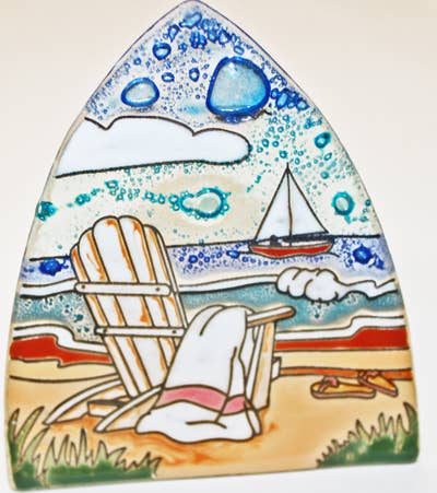 Glass Night Light - Beach Scene