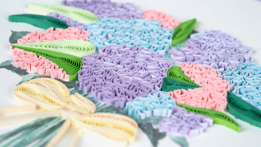 Quilled Greeting Card, "Hydrangea Bouquet"