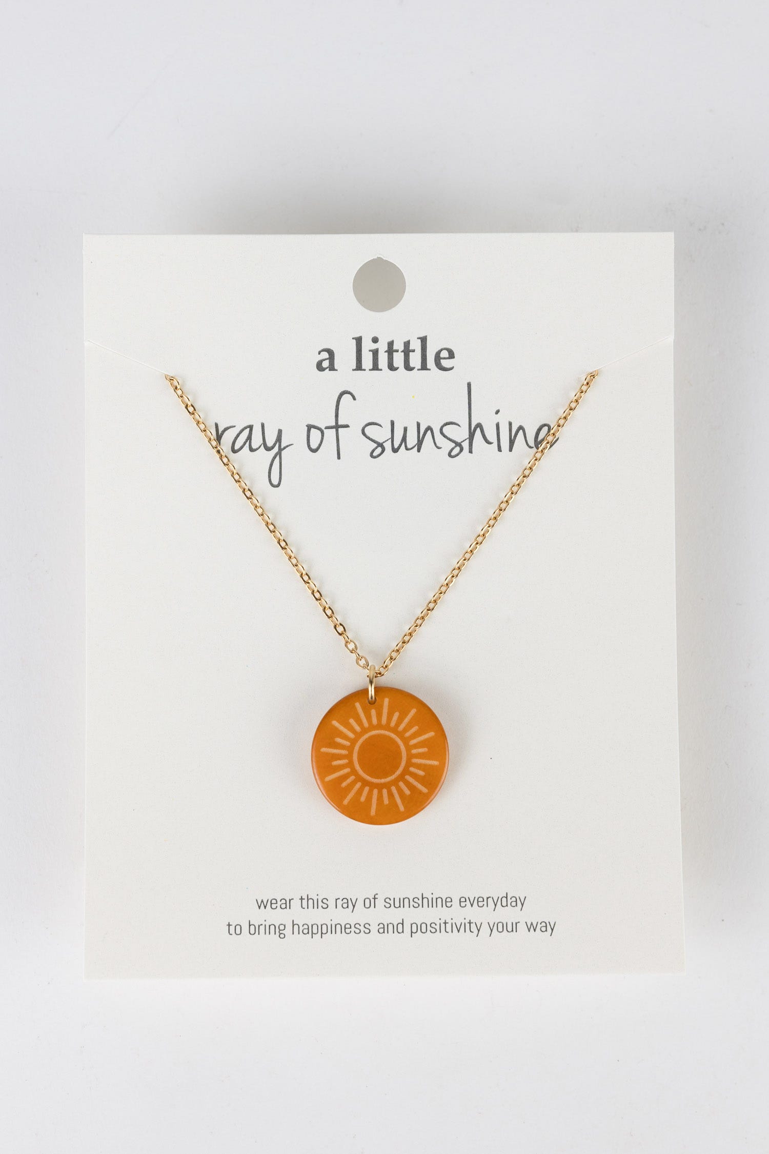 Necklace sunshine pend tagua 16L yellow/gold
