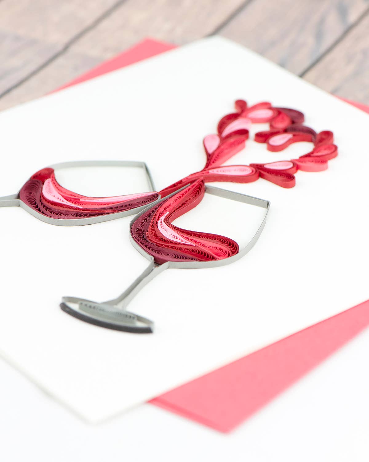 Quilled Greeting Card, "A Toast to Love"