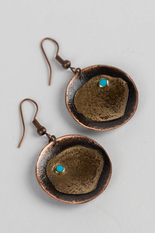 Hammered Copper "Adrift" Earrings