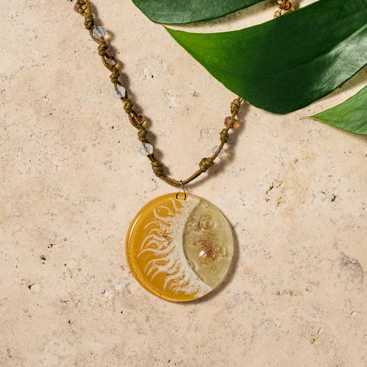 Verano Sunrise Glass Pendant Necklace