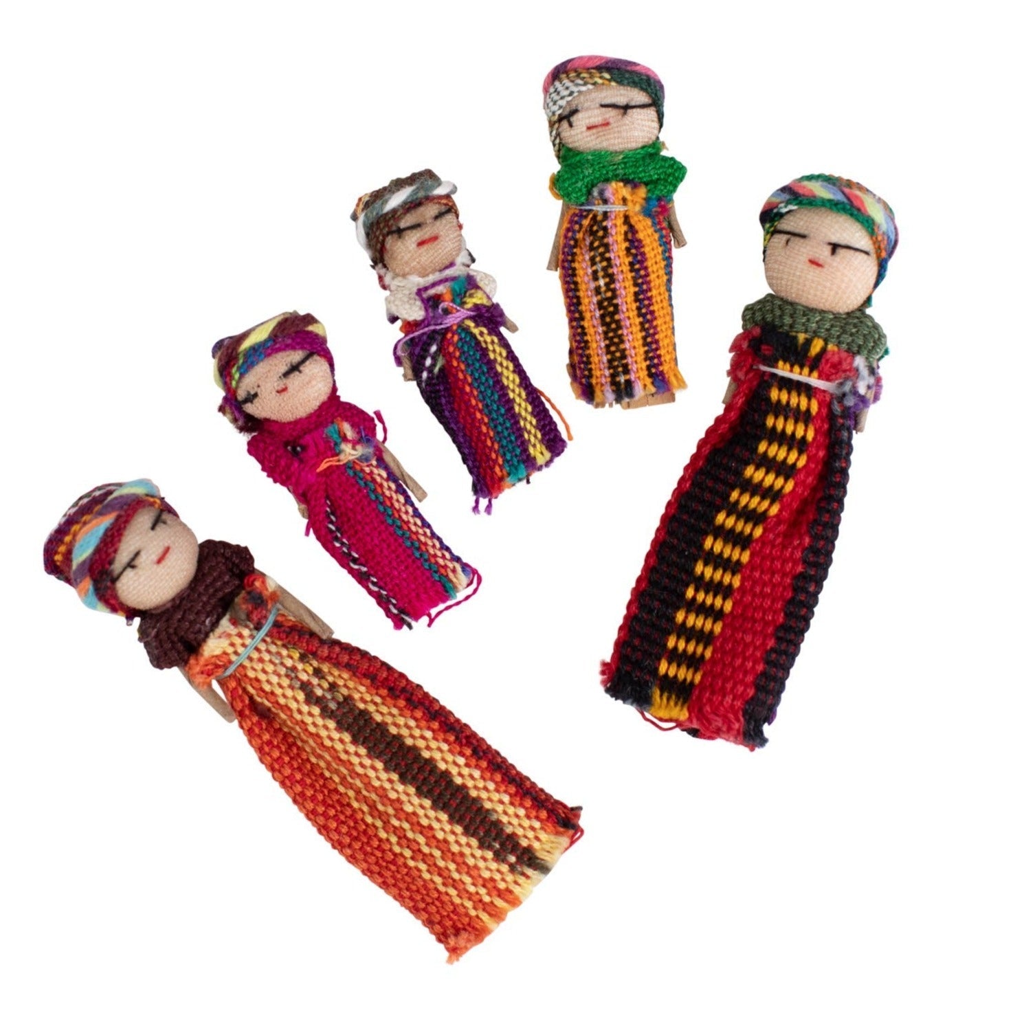 Dolls worry family set/5 M/3 cotton 2.5H asst