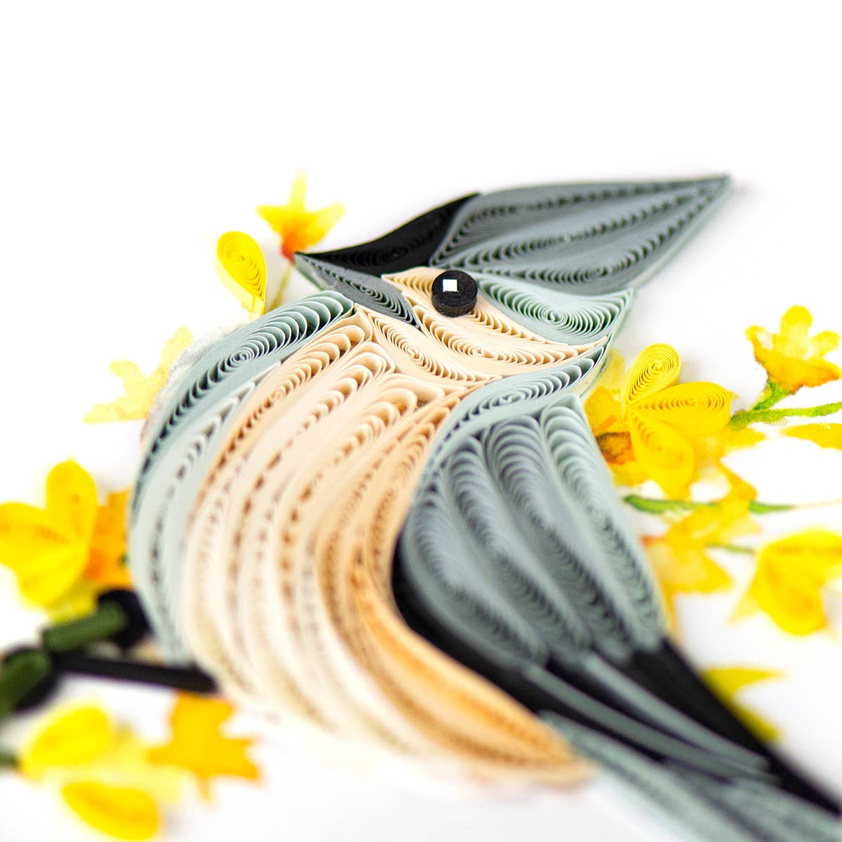 Quilled Greeting Card, "Tufted Titmouse"