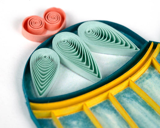 Quilled Greeting Card, "Afternoon Tea"