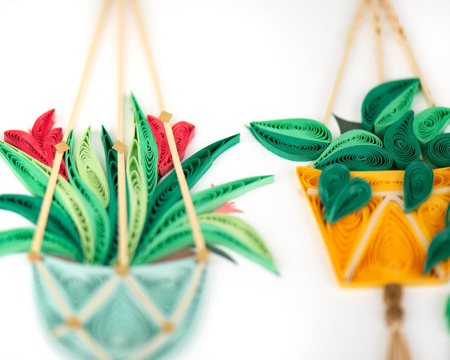 Quilled Greeting Card, "Macrame Plant Hangers"