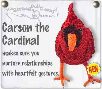 Keychain String Doll, "Carson the Cardinal"