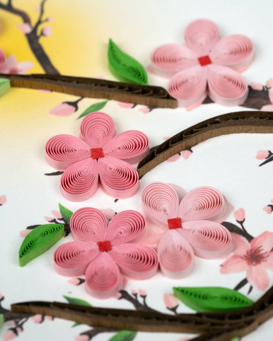 Quilled Greeting Card, "Cherry Blossoms"