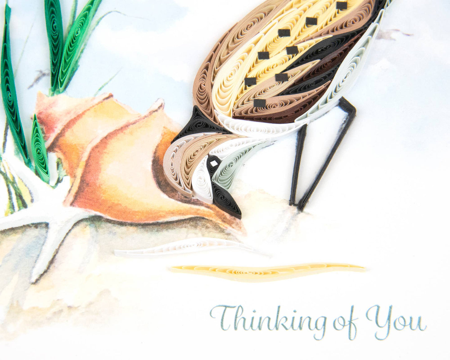 Quilled Greeting Card, "Sandpiper"