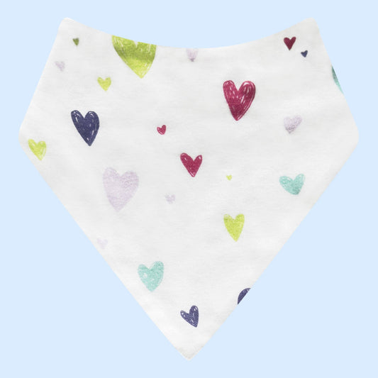 Heart Pattern Organic Cotton Kerchief Bib