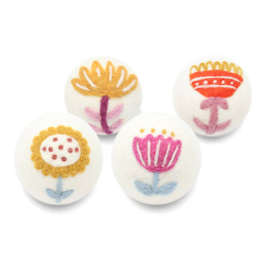 Eco Wool Dryer Balls, "Flowers"