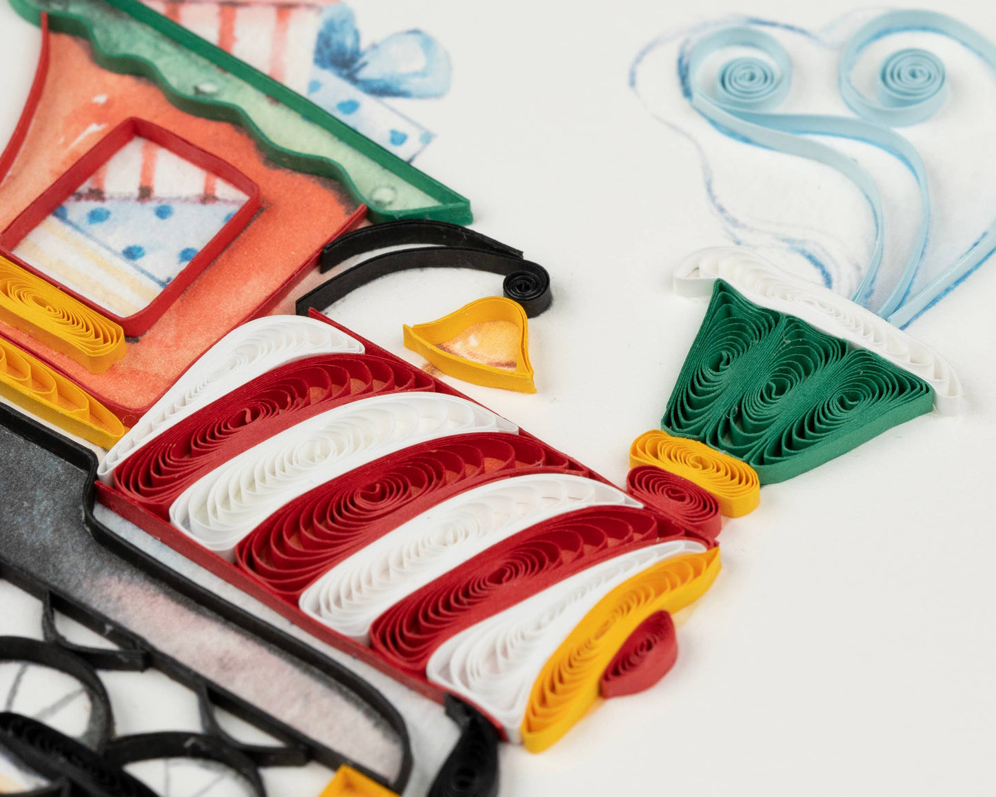 Quilled Greeting Card, "Christmas Train"