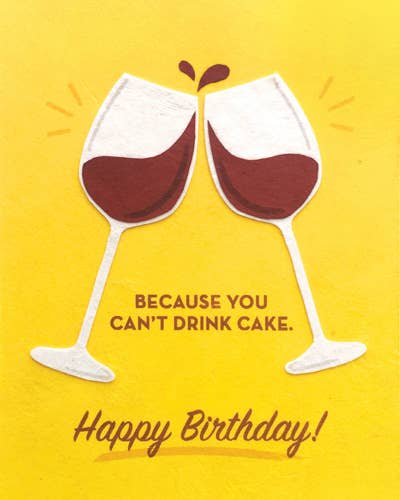 Recycled Paper Card, "Wine Birthday"