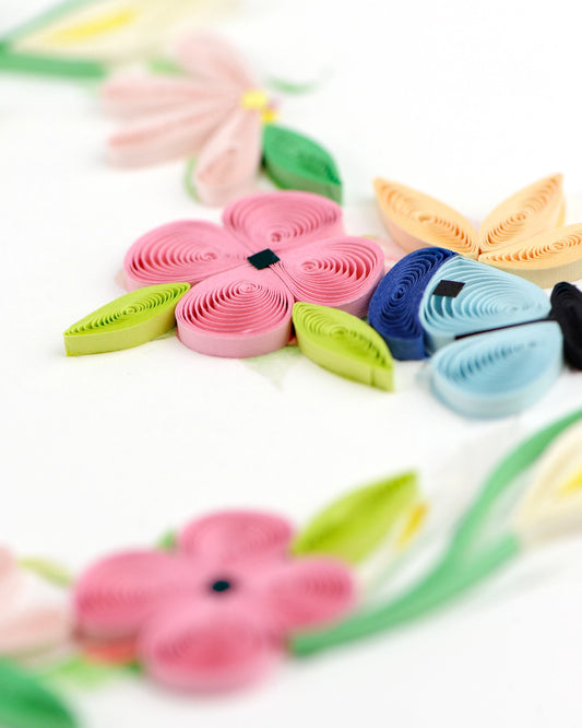 Quilled Greeting Card, “Floral Heart Wreath”