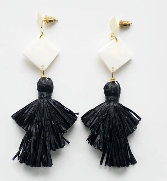 Earrings, "Abbey Black"