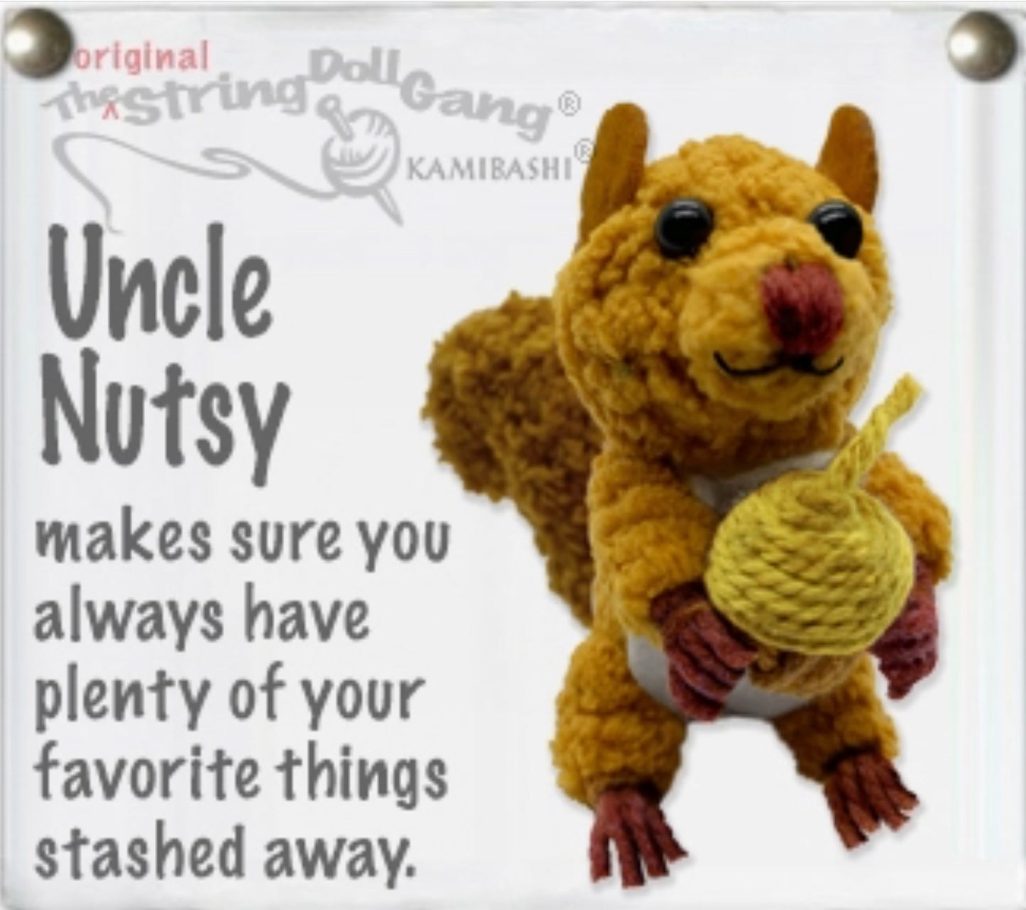 Keychain String Doll, "Uncle Nutsy the Squirrel"