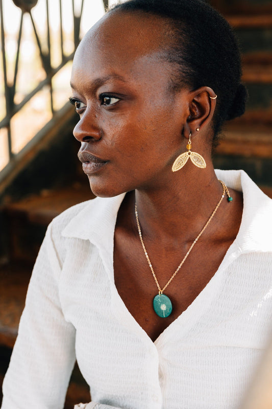 Earrings linked ovals zari wrap 1.5Lx1.75W gold