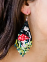 WOODLAND MUSHROOM FRINGE EARRINGS