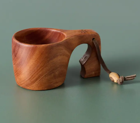 Leather and Neem Wood Kuksa Mug