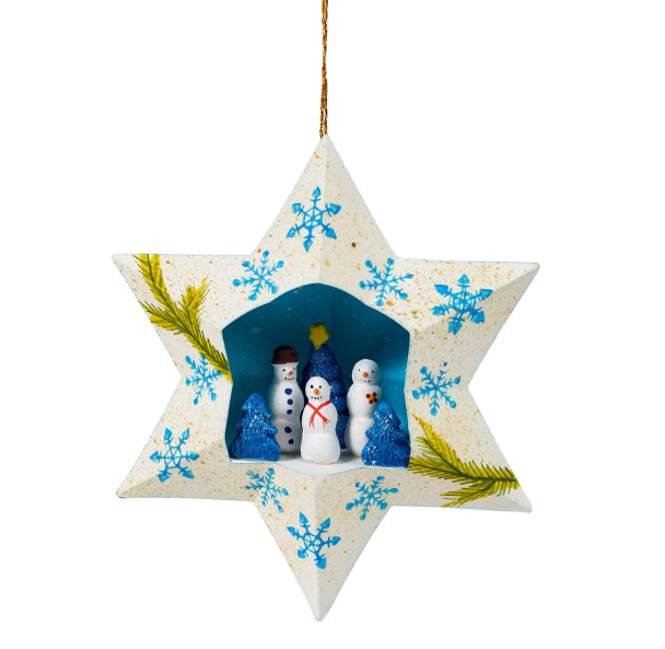 Snowman Trio Star Ornament