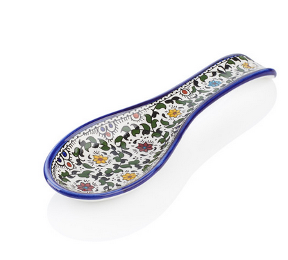 West Bank Ceramic Spoon Rest, Blue