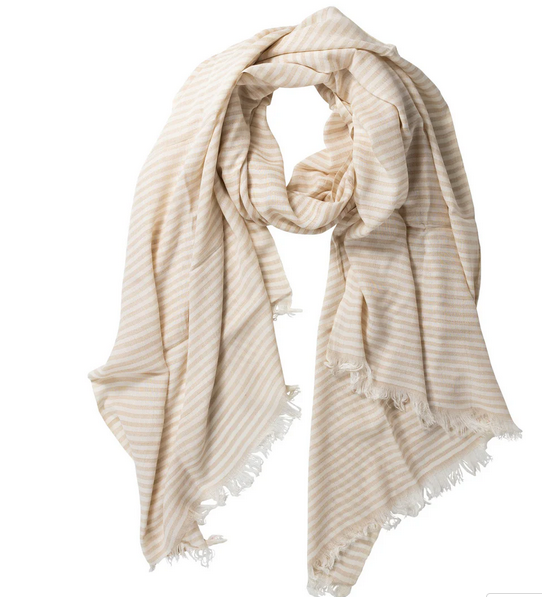 Nicely Neutral Striped Scarf