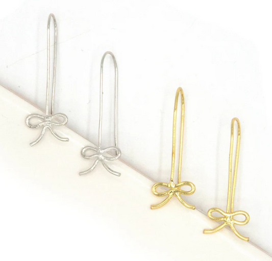 Earrings, Bow Drop