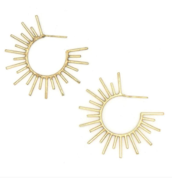 Earrings, Sun Beam Hoops