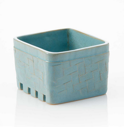 Turquoise Ceramic Berry Basket