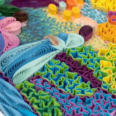 Artist Series Quilled Card - "Two Women By The Shore", Cross