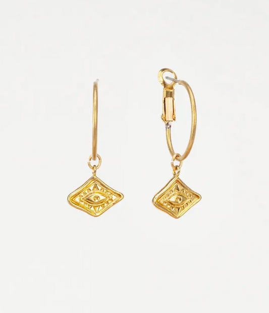 Earrings, Celestial Eye Hoop