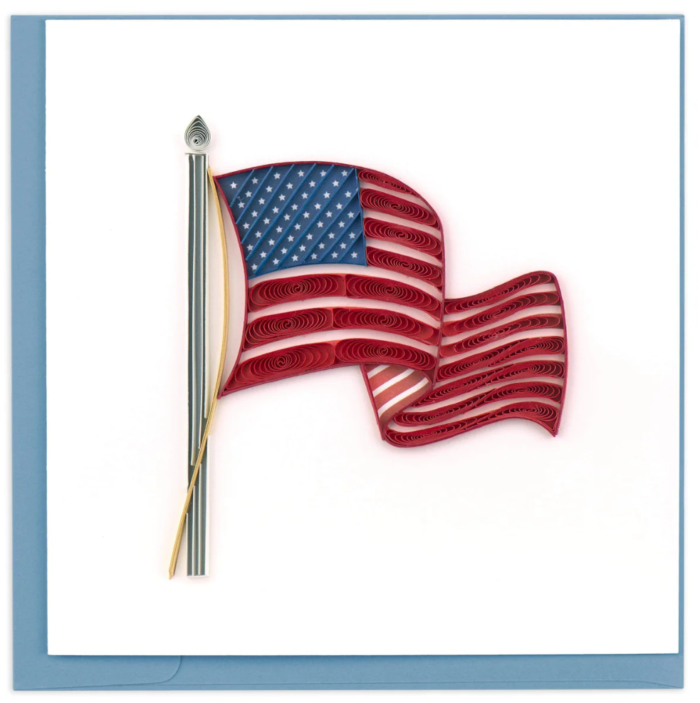 Quilled Greeting Card, "American Flag"