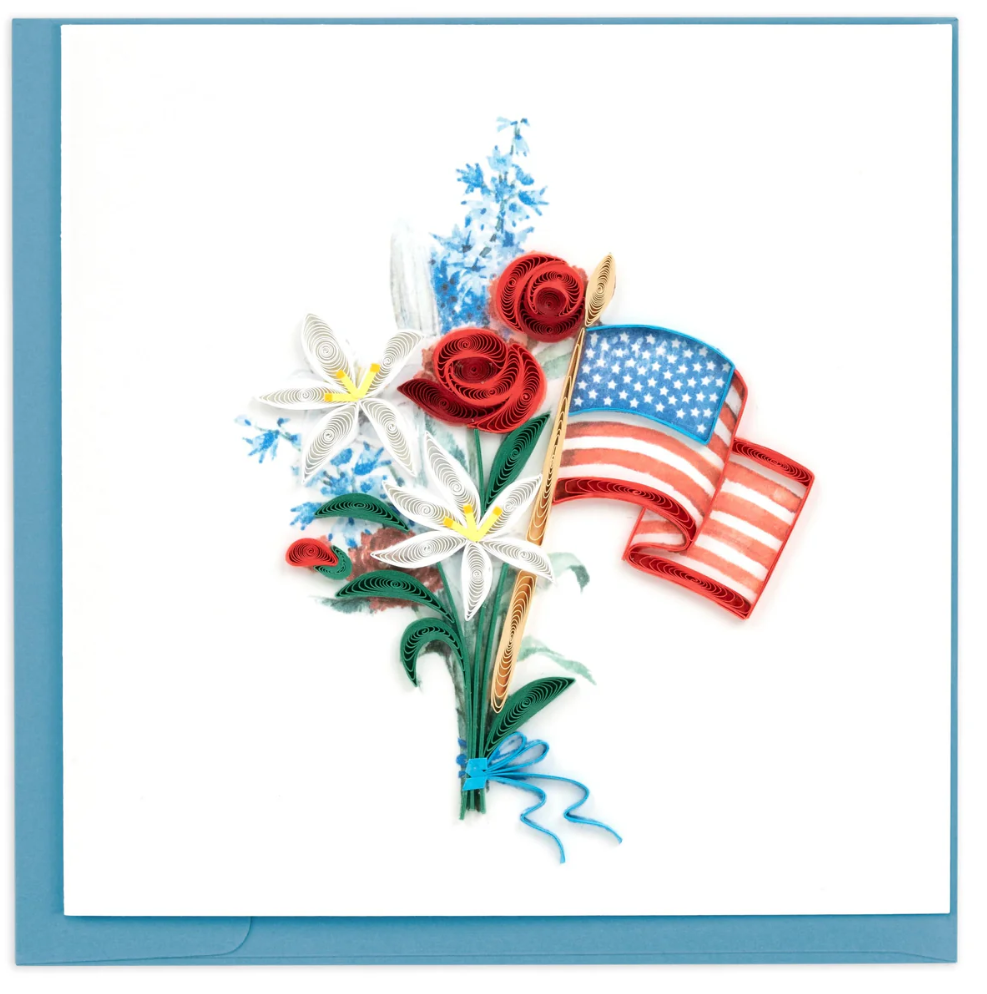 Quilled Greeting Card, "Memorial Day Flowers"
