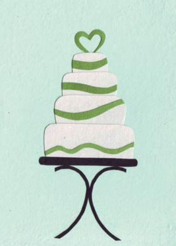 Recycled Paper Cards, "This Wedding Takes the Cake"