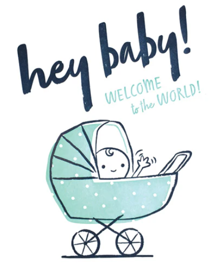 Recycled Paper Cards, "Hey Baby Congrats"