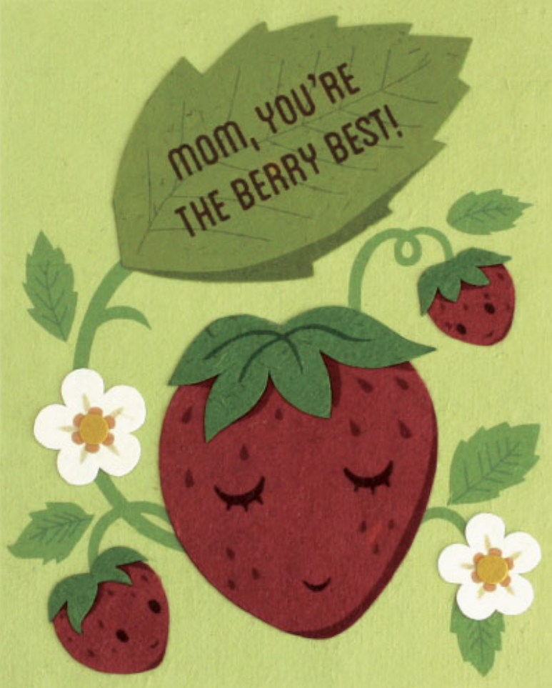 Recycled Paper Cards, "Berry Best Mom"