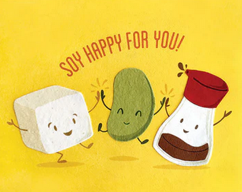 Recycled Paper Cards, "Soy Happy Congrats"