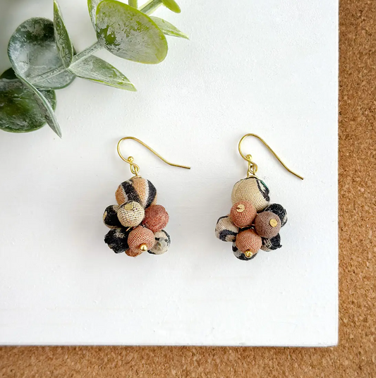 Earrings, "Kantha Desertscape Drop"