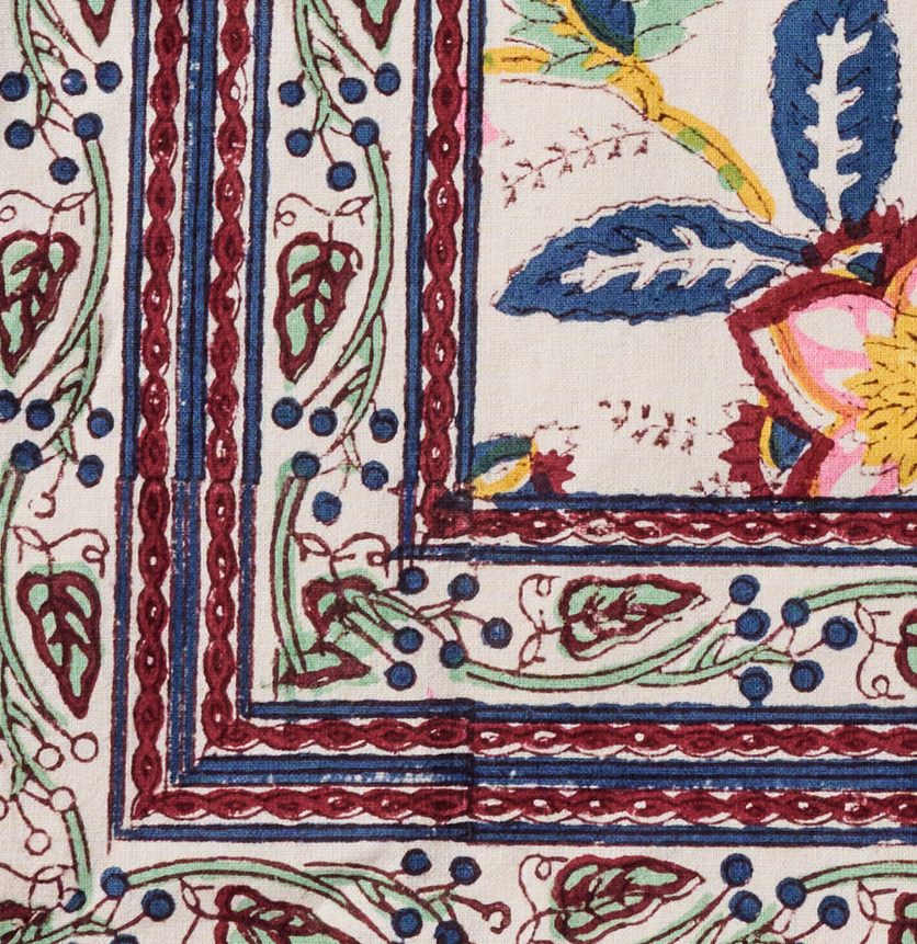 Tablecloth, Blockprinted Cotton "Zaina"