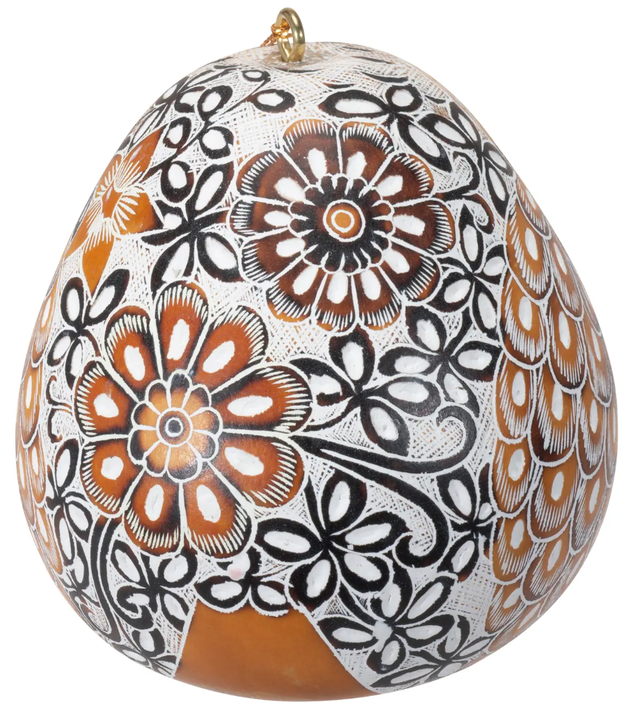 Snowy Owl Gourd Ornament