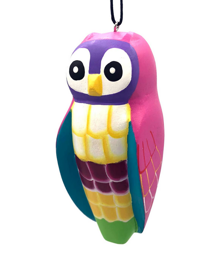 Whimsical Owl Balsa Ornament