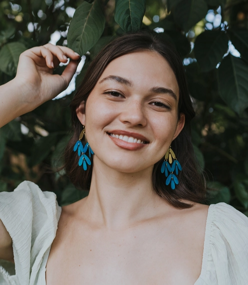 ERRG, "Chameli Chandelier, Teal Patina"