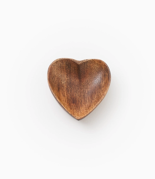 Dish, Mango Wood "Pinch Heart"