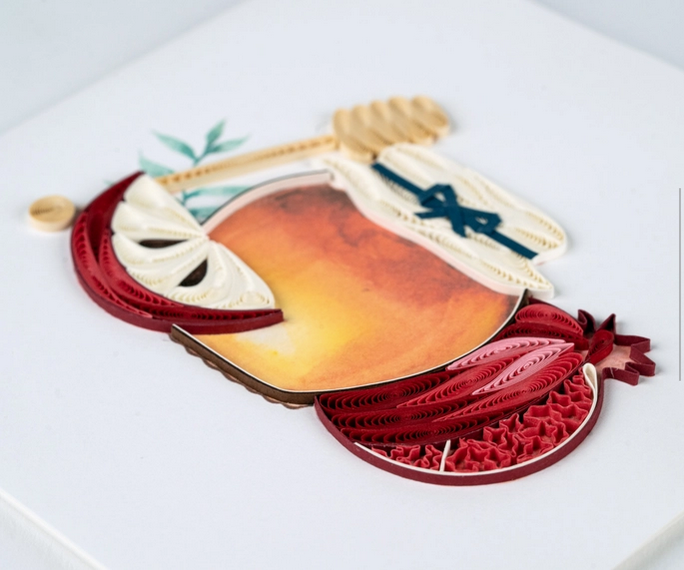 Quilled Greeting Card, "Rosh Hashanah"