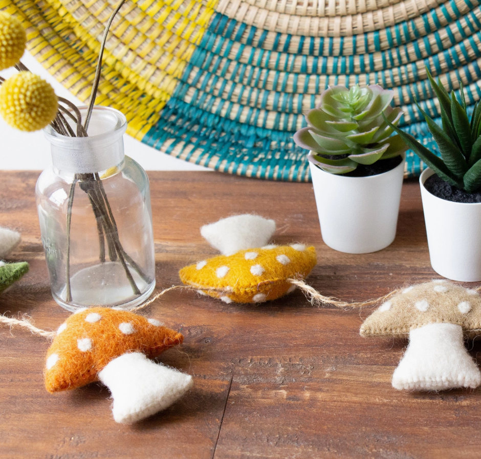 Mushroom Felt Garland