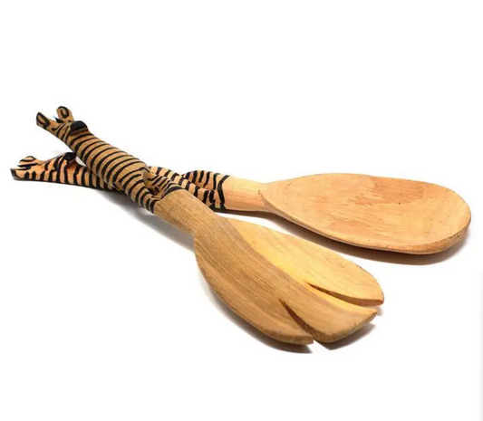 Zebra Twisted Salad Server Set
