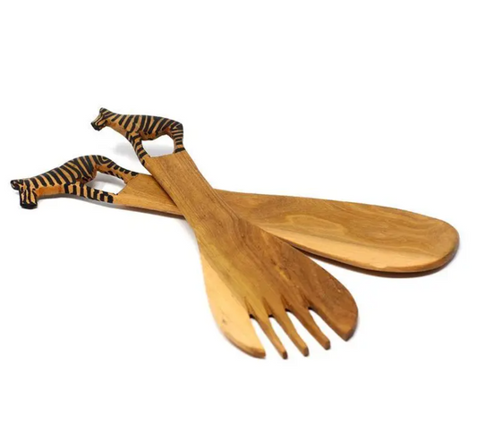 Zebra Wood Serving Set