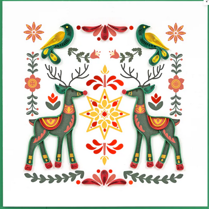 Quilled Greeting Card, "Scandinavian Christmas"